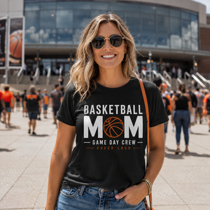 T-shirt graphique pour femme, motif « Mama Basketball », cadeau pour maman sportive, fan de basketball, vêtement d'esprit d'équipe - Product Image 3