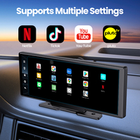 Maustor Portable 10.26 pouces sans fil Carplay Android 13.0 4 + 64G écran intelligent de voiture universel avec carte BT TF 3G/4G carte Sim