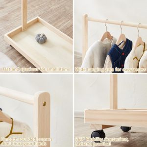 Appendiabiti in Legno Personalizzato per Neonati e Bambini, con Ripiano e Asta Appendiabiti per Cameretta - Product Image 4