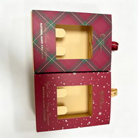 Boîte cadeau de Noël de luxe, motif à carreaux, boîte en carton avec fenêtre, emballage personnalisé pour cadeaux de Noël, boîte en papier