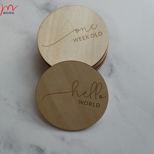 Pasgeboren Baby Maanden Laser Hout Snijden Graveur Milestone Discs Markers Teken Kaarten Douche Gift Announcemnet Houten Fotografie - Product Image 1