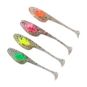 DN 5cm 1.3g Tadpole Lure TPE Fishing Lure Soft Shad Silicone Worm Lure T Tail Crappie Soft Bait Plastic Paddle Tail Swimbait