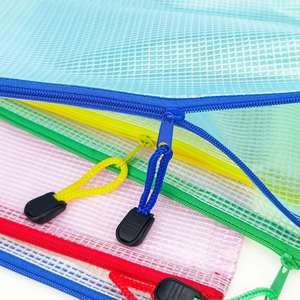 Custom School <b>A4</b> <b>Folder</b> Office Storage Plastic File <b>Folders</b> With Logo Mesh Zipper Pouch Transparent <b>Document</b> Bag - Product Image 5