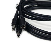 Kabel Y-Splitter Daya DC 5.5x2.1mm Khusus, 1 Kabel Betina ke 2 Kabel Jantan untuk Lampu LED, Kamera & Elektronik
