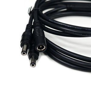 Özel DC 5.5x2.1mm Güç Y-ayırıcı Kablosu, LED Şeritler, Kameralar ve Elektronik Cihazlar için 1 Dişi - 2 Erkek Kablo - Product Image 2