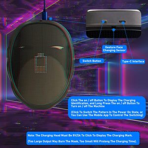 Led ứng dụng lập trình đầy đủ màu sắc tin nhắn thay đổi hình ảnh LED chiếu sáng Đảng mặt nạ Masquerade Đảng trang trí - Product Image 4