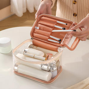 Bolsa de Maquillaje de PVC Personalizada para <span class=keywords><strong>Mujer</strong></span>, Bolsa de Almacenamiento de Cosméticos de Gran Capacidad, Impermeable, Portátil - Product Image 1