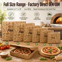 Boîtes à pizza en carton ondulé de qualité alimentaire personnalisées, logo en couleur, gaufrage, pour la livraison de traiteur, faible MOQ pour les petites commandes