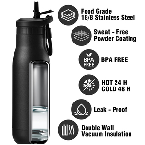 Termo Botella de Agua de Acero Inoxidable 304 de Alta Calidad y Gran Venta, con Aislamiento al Vacío de Doble Pared y Asa de Cuerda - Product Image 3
