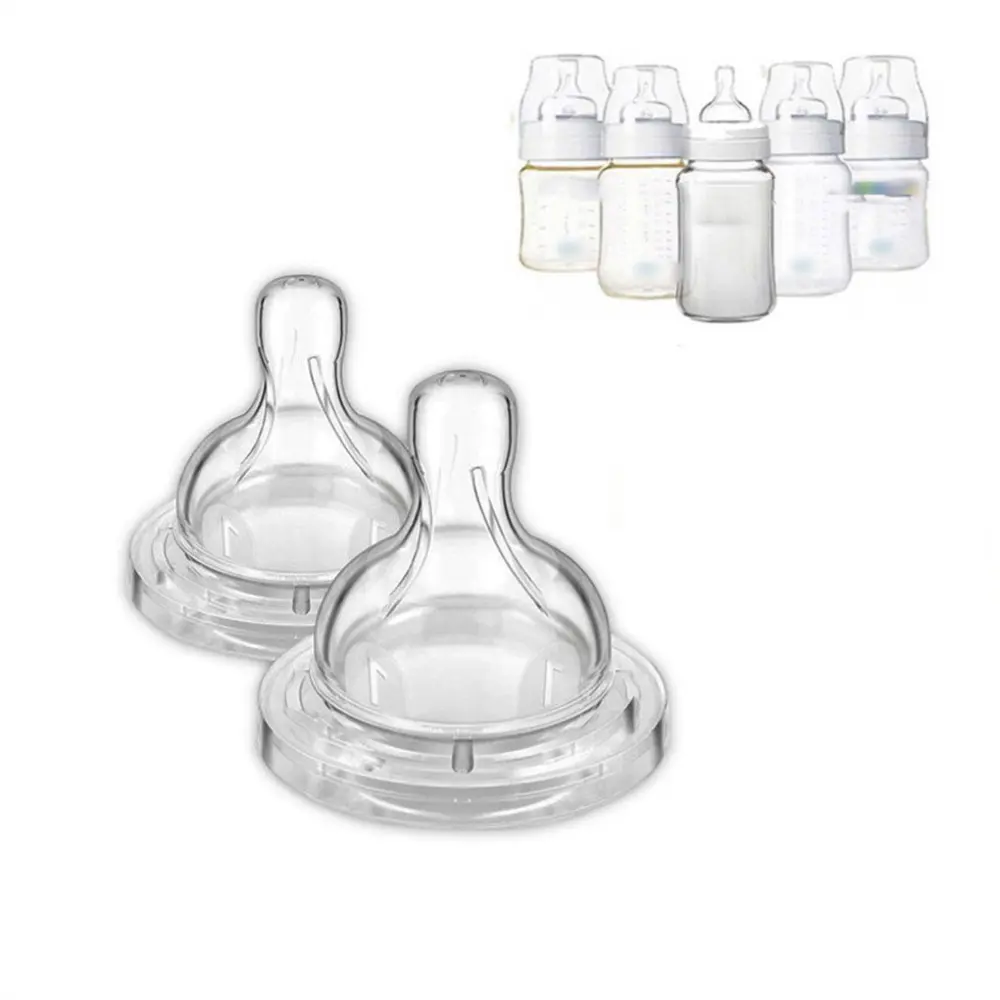 Wide Mouth Silicone Feeding Teat Soft Baby Nipple Nipple Slow Medium Fast Variable Flow Wave Shaped Replaceable Teat