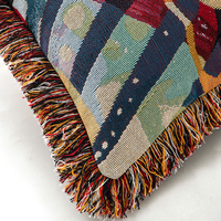 Housse de coussin de canapé et taie d'oreiller en tricot épais, frangée, de style bohème, écologique et raffinée