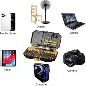Juego de Destornilladores Magnéticos de Precisión, Destornillador Hexagonal con Puntas CR-V para Reparación de Teléfonos Móviles, Tabletas y Computadoras Portátiles (Negro) - Product Image 6