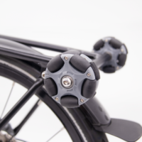 Accessoires pour vélo pliant Brompton Small B : Roue pivotante omnidirectionnelle Easy-Travel, noire et grise