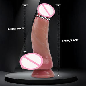Extra grote zachte realistische gebogen dildo penis vrouwen seksspeeltjes voor masturbatie anale plug vleeskleur 100% waterdicht - Product Image 4