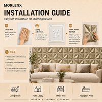 Panneau mural 3D en PVC MORLENX Champagne Gold Pinwheel, décor géométrique facetté pour l'intérieur des appartements et des halls d'entrée
