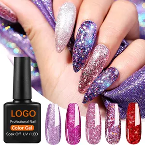 VO Organic Resin gel Glitter Gel Nail Polish colors Uv LED gel Summer Sunshine Disco glossiness Private label wholesale OEM