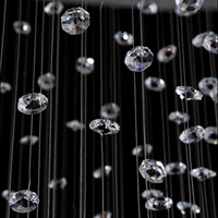 Longue spirale glands lustres en cristal goutte de pluie glands lampes suspendues Duplex Hall escalier en colimaçon plafonnier