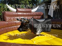 EASYFUN Peralatan Hiburan Rodeo Banteng Mekanik Tiup Mewah Berbahan Bulu Sapi Asli yang Dapat Disesuaikan untuk Pabrik Penyewaan