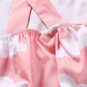 Tutina in cotone senza maniche per <span class=keywords><strong>neonata</strong></span>, con stampa nuvole, morbida e traspirante, completo estivo casual 2026 per neonati - Product Image 5