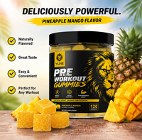 Gummies pré-entraînement à marque privée, bêta-alanine, boost d'énergie, performance, gummies pré-entraînement