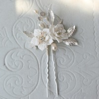 Coiffe de mariée populaire fleurs en céramique perle d'eau douce épingle à cheveux mariage esthétique romantique accessoires de cheveux