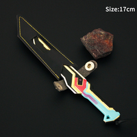 Couteau Valorant en alliage de zinc 17 cm, modèle de couteau de jeu de collection, lame non tranchante, étui en PU inclus, souvenir périphérique de jeu