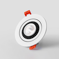 Spot encastré COB orientable 3W 5W 7W 12W, en aluminium, moderne, noir et blanc, éclairage commercial LED pour plafond