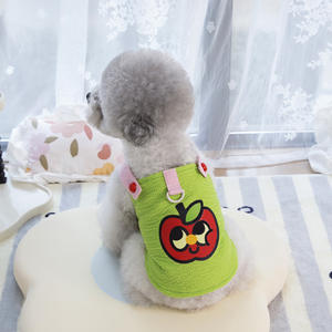 Gilet à Bretelles pour Chien Couleur Bonbon d'Été, Haut Sans Manches pour Animal de Compagnie avec Imprimé Pomme Mignon et Anneau en D - Product Image 5