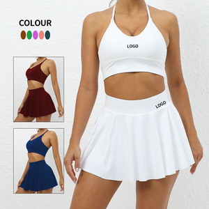 กระโปรงสั้น2ชิ้นสำหรับเล่นกีฬาเทนนิสของผู้หญิงกระโปรงโยคะผิวแห้งเร็วระบายอากาศได้ดี2024ใหม่ - Product Image 3