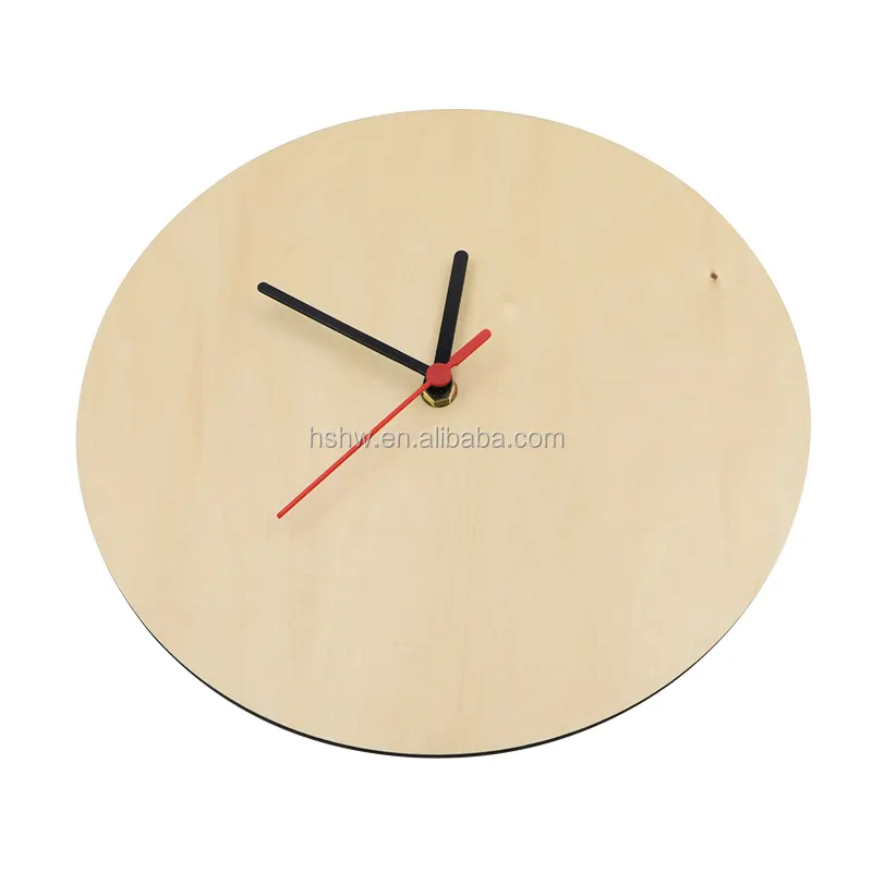 Wholesale Home Decorative 17センチメートルRound Shape Printable Plywood Blank Sublimation Wall Clock
