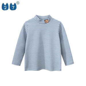 Vêtements d'hiver et de printemps pour enfants, t-shirt rayé à manches longues pour enfants, t-shirt à col roulé pour bébés garçons et filles, t-shirt doux - Product Image 6