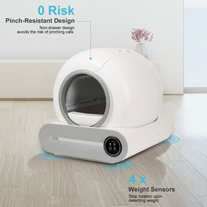 Bac à litière autonettoyant Doel 65l, bac à litière automatique avec sac poubelle et tapis de nettoyage, toilette intelligente, contrôle par application, Wifi 2.4g - Product Image 2