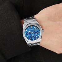 Montre pour homme, chronographe, résistante à l'eau, mouvement japonais, bracelet en acier inoxydable, analogique, décontractée, de marque privée, tendance