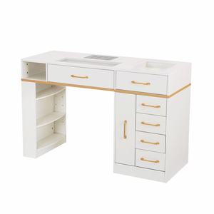 Bureau de manucure <span class=keywords><strong>professionnel</strong></span> multifonctionnel moderne, <span class=keywords><strong>table</strong></span> à ongles avec 3 tiroirs pour salon, utilisation en salon de beauté ou à domicile - Product Image 2