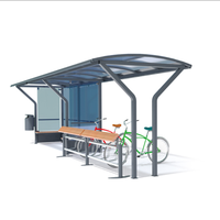 Abri de vélo étanche extérieur rue publique combiné bus et vélo hangar de rangement de vélo écologique