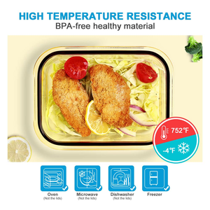 Recipiente de Vidrio Borosilicato de Lujo para Microondas, con Tapa Hermética Libre de BPA, Apilable y Apto para Lavavajillas - Product Image 5