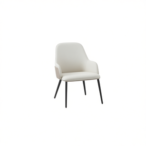 Sedia Casual in Tessuto Bianco con Gambe Affusolate e Telaio in Metallo, Sedia da Ufficio, Arredamento Commerciale - Product Image 1