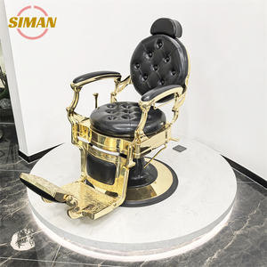 Chaise de coiffure traditionnelle robuste rouge, mobilier de salon de beauté antique, <span class=keywords><strong>cuir</strong></span> synthétique, pour salons de coiffure et stylistes - Product Image 4