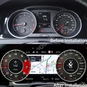 Panel Dashboard Digital Instrumen Virtual Cluster Kokpit LCD Speedometer untuk Volkswagen VW Golf 7 R Golf7 MK7 GTi 2012 ~ 2020