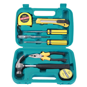 Home Improvement And Repair Tool Kit 9 Piece Multi Functional Household Car Use Toolbox With Hammer Screwdriver Pliers Tape - Product Image 2