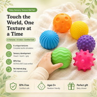 Ensemble de 6 balles sensorielles pour bébé, sans BPA, en vinyle TPR, jouet tactile de développement, non toxique, pour nouveau-nés, nourrissons et tout-petits