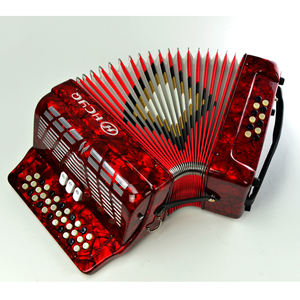 Elegant Professional Stainless Steel Grille Cover Button-type Red Pine 31 Keys 12 Bass <b>Accordion</b> OEM E-AC14 - Product Image 4