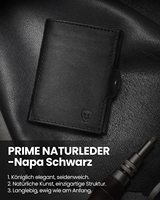 THUMBS-UP pemegang kartu Pop up Pria Mini dompet lipat tiga kancing Pop up saku koin ritsleting minimalis klasik hitam kulit Nappa