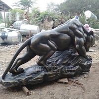 Statue de panthère de jardin en résine, grande taille, sculpture en fibre de verre, léopard