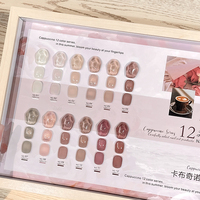 Ensemble de vernis à ongles en gel translucide effet gelée 12 couleurs Cappuccino, gel à ongles solide 4D, gel doux, gel nude