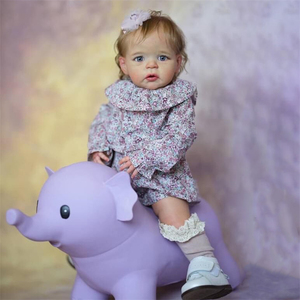 NPK 24 pouces/60 cm Poupée réaliste pour bébé Jouets Cadeau de Noël Poupée d'art faite à la main Poupée mignonne en silicone pour tout-petits Reborn Dolls - Product Image 1
