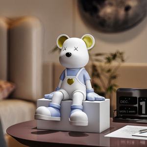 Adorno de Escritorio de Oso Violento, Artesanía de Resina Suave Pintada a Mano para Decoración del Hogar y Exteriores - Product Image 3