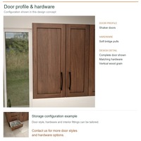 Meubles de cuisine en bois massif pour villa, design Shaker, aménagement en L, dimensions personnalisées, livraison en kit et commandes pour projets