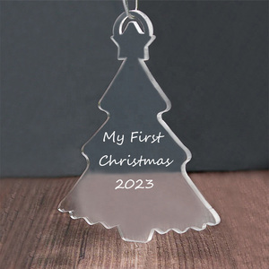 <strong>Christmas</strong> Tree Acrylic Decoration Personalized My <strong>First</strong> <strong>Christmas</strong> Acrylic Tree Decoration Blank Tree Acrylic <strong>Ornament</strong> - Product Image 2