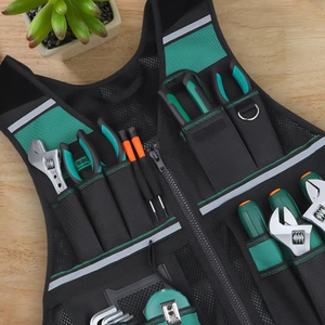 Chaleco de Trabajo con Cremallera de Poliéster para Electricistas y Carpinteros, Protección Laboral Especial para Mantenimiento en Sitio - Product Image 6